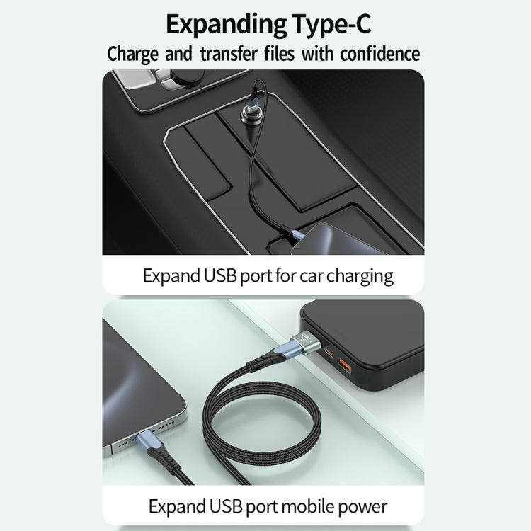 120W 10Gbps USB3.1 Male to USB-C / Type-C Female OTG Mini Adapter