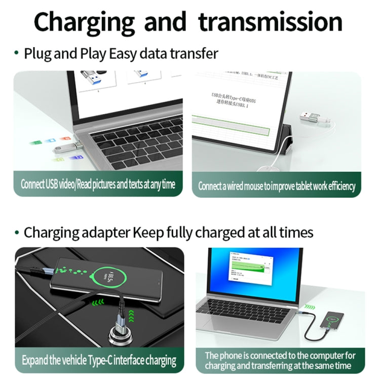 120W 10Gbps USB3.1 Male to USB-C / Type-C Female OTG Mini Adapter