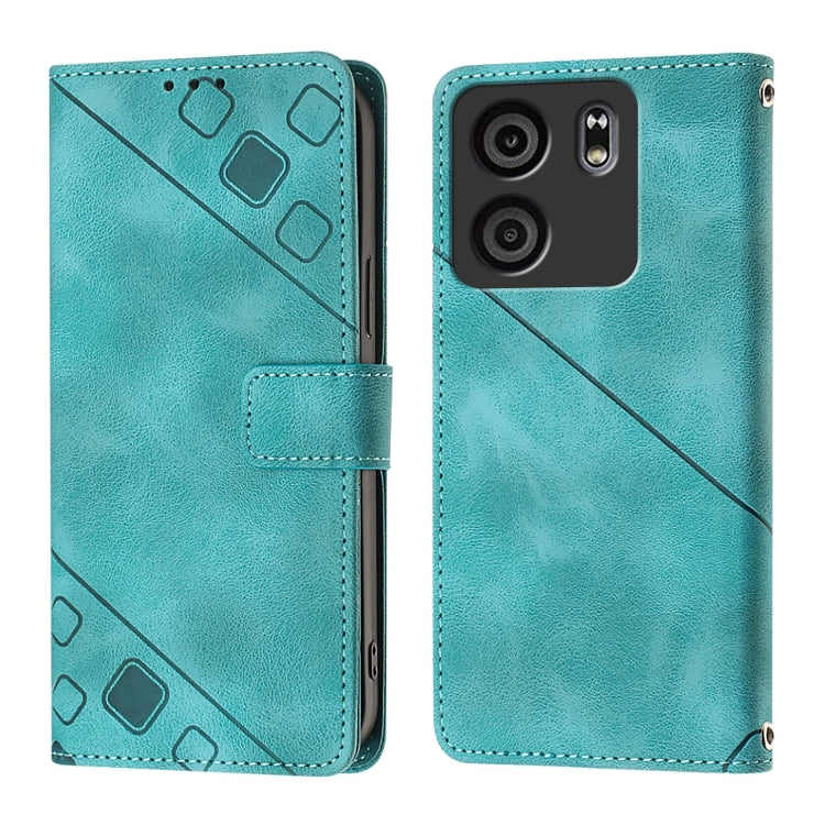 For BLU View 5 Skin-feel Embossed Leather Phone Case