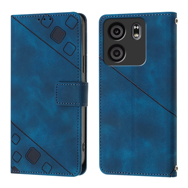 For BLU View 5 Skin-feel Embossed Leather Phone Case