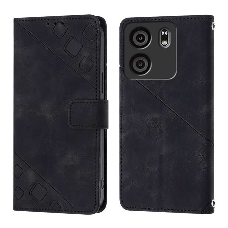 For BLU View 5 Skin-feel Embossed Leather Phone Case