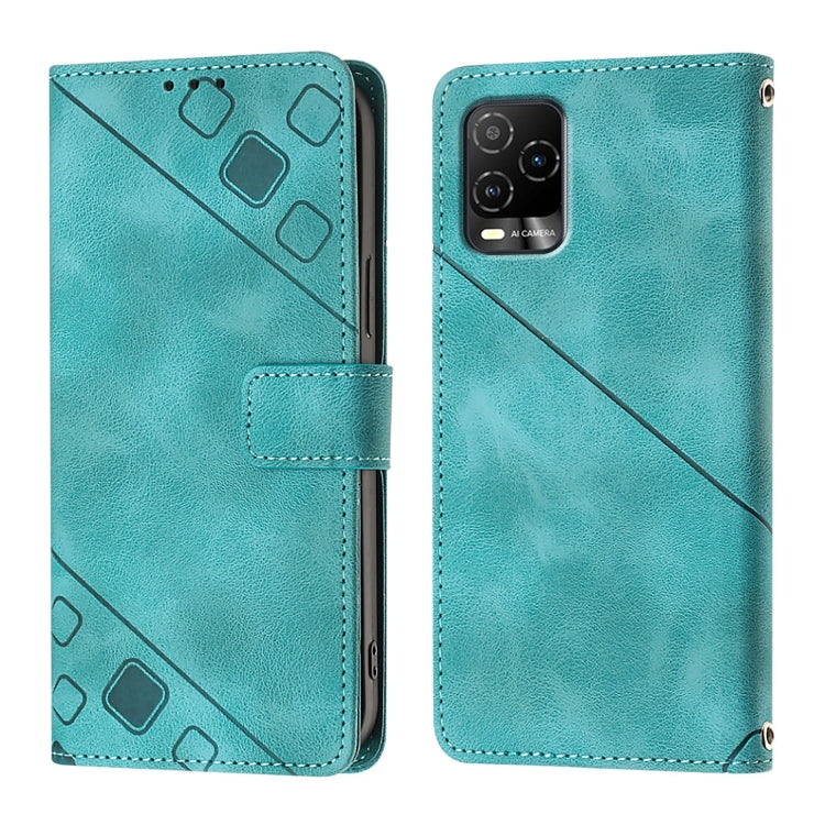 For BLU View 5 Pro Skin-feel Embossed Leather Phone Case