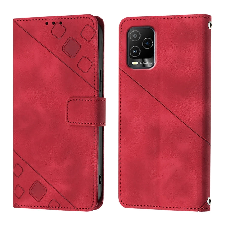 For BLU View 5 Pro Skin-feel Embossed Leather Phone Case