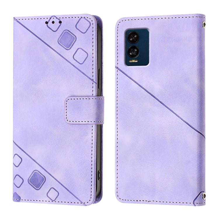 For BLU View Speed 5G Skin-feel Embossed Leather Phone Case