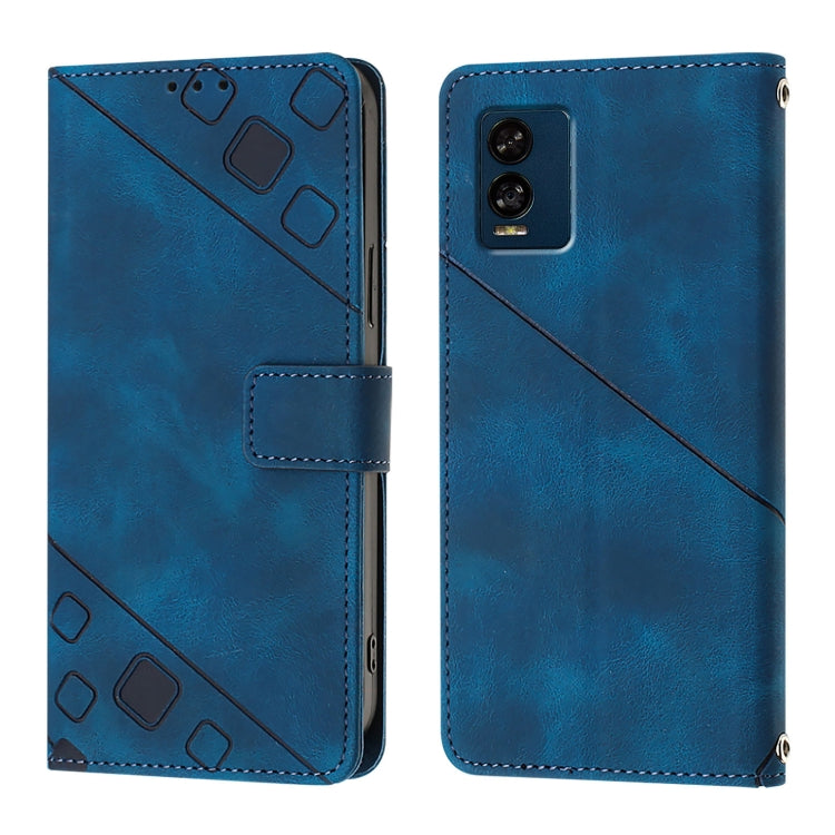 For BLU View Speed 5G Skin-feel Embossed Leather Phone Case