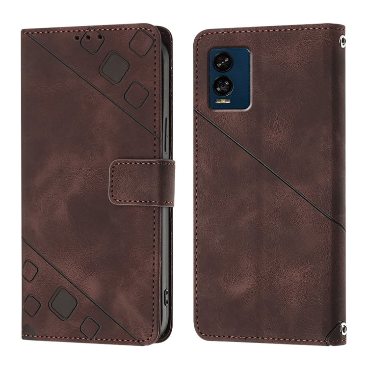 For BLU View Speed 5G Skin-feel Embossed Leather Phone Case