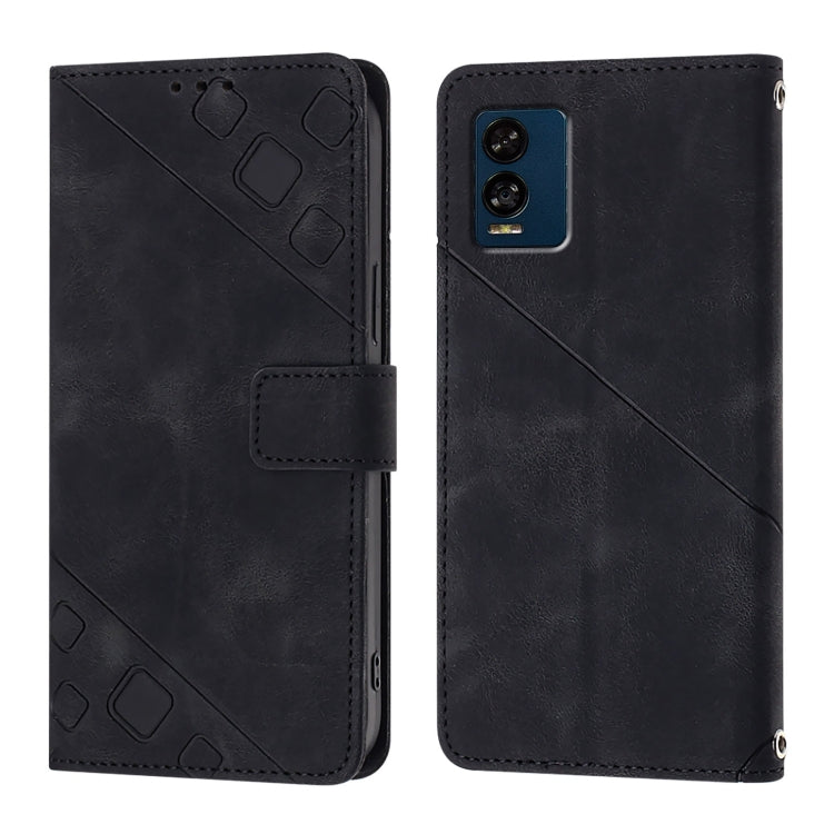 For BLU View Speed 5G Skin-feel Embossed Leather Phone Case