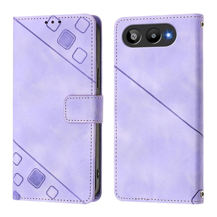For BLU G95 Skin-feel Embossed Leather Phone Case