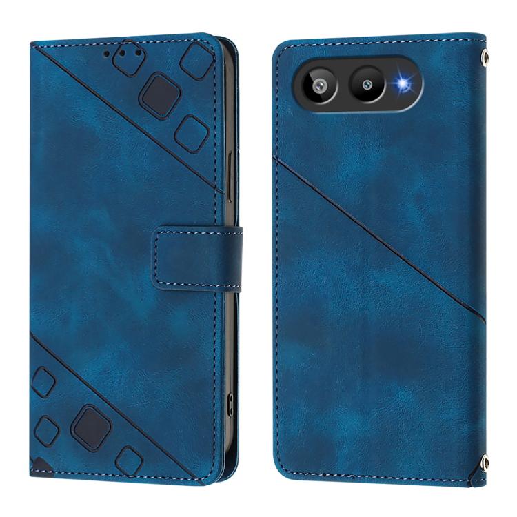 For BLU G95 Skin-feel Embossed Leather Phone Case