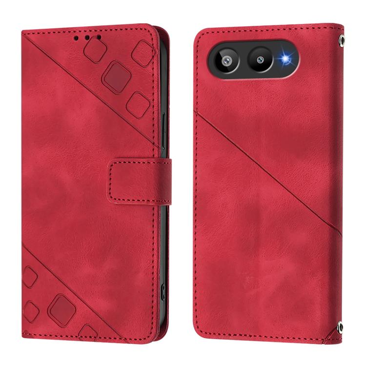 For BLU G95 Skin-feel Embossed Leather Phone Case