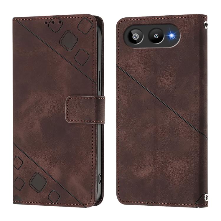 For BLU G95 Skin-feel Embossed Leather Phone Case