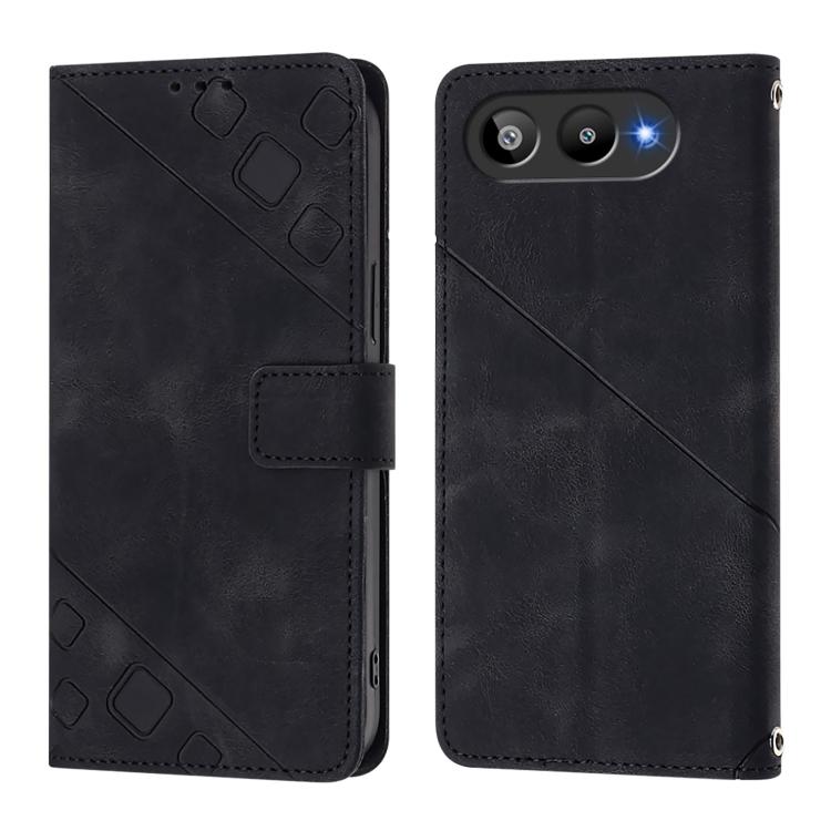 For BLU G95 Skin-feel Embossed Leather Phone Case