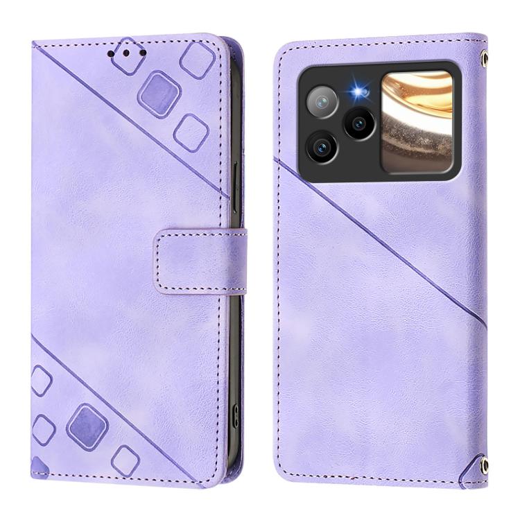 For BLU Bold N4 Skin-feel Embossed Leather Phone Case