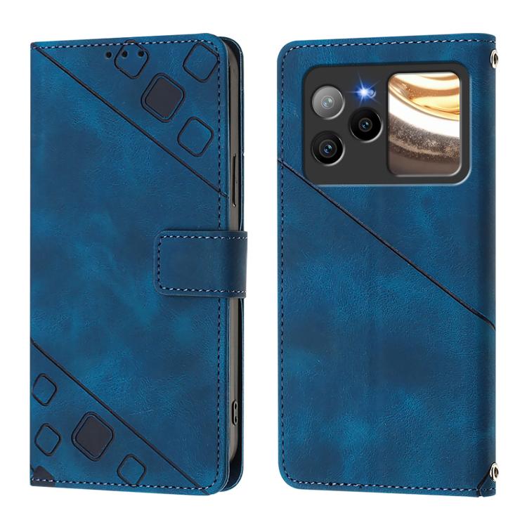 For BLU Bold N4 Skin-feel Embossed Leather Phone Case