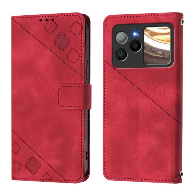 For BLU Bold N4 Skin-feel Embossed Leather Phone Case