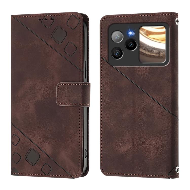 For BLU Bold N4 Skin-feel Embossed Leather Phone Case