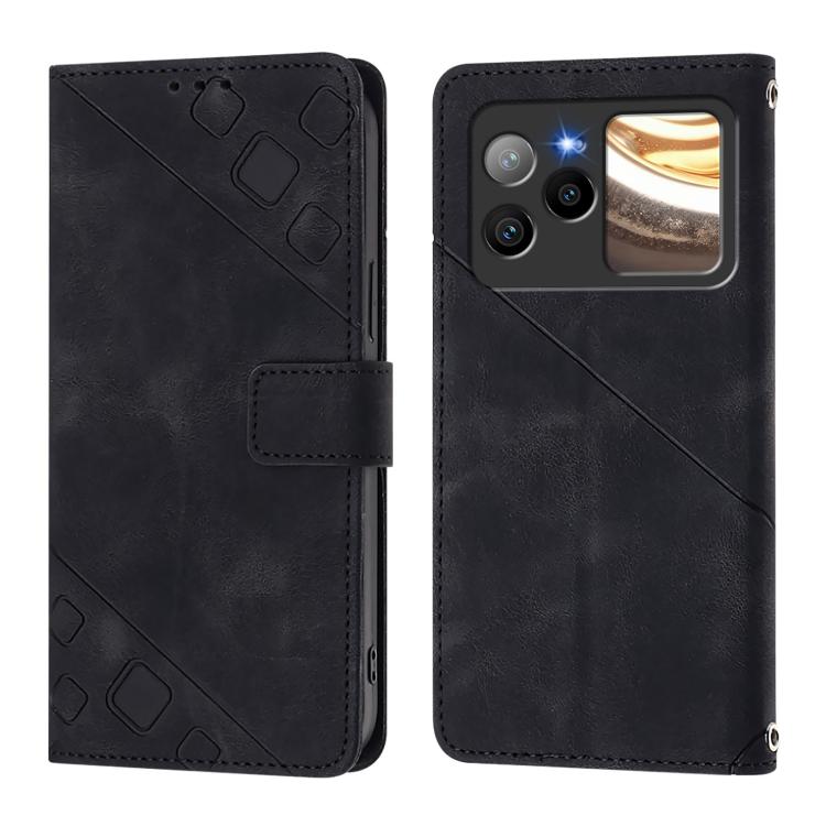 For BLU Bold N4 Skin-feel Embossed Leather Phone Case