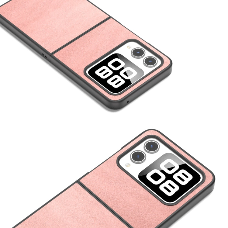 For Huawei nova Flip Black Frame Two-color Calf Texture PU Phone Case