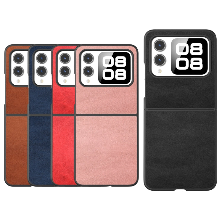 For Huawei nova Flip Black Frame Two-color Calf Texture PU Phone Case