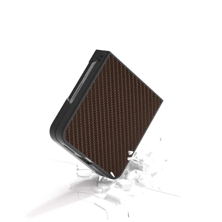 For Huawei nova Flip Black Frame Carbon Fiber Texture PU Phone Case