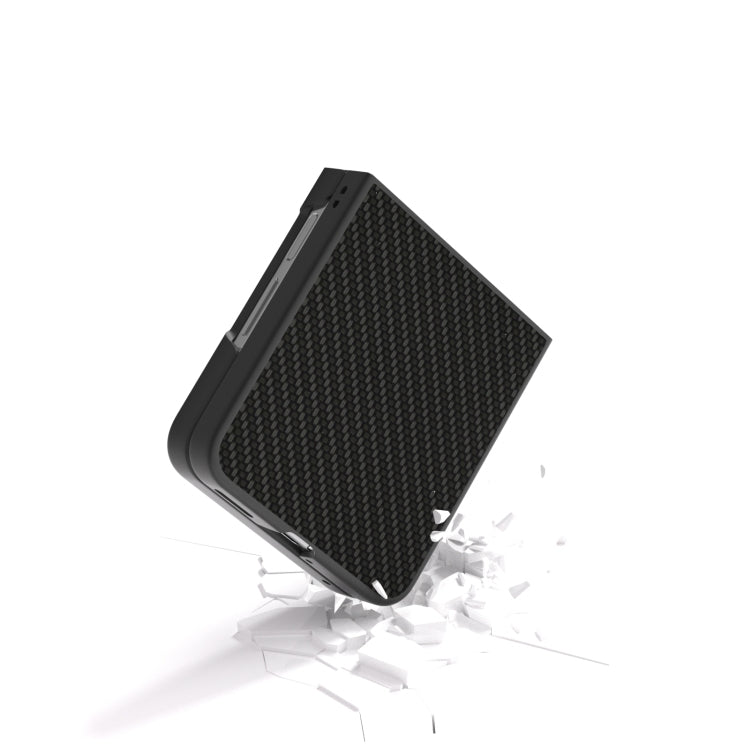 For Huawei nova Flip Black Frame Carbon Fiber Texture PU Phone Case
