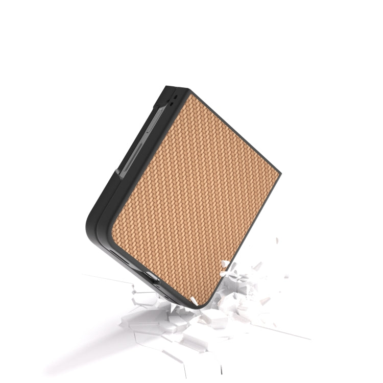 For Huawei nova Flip Black Frame Carbon Fiber Texture PU Phone Case