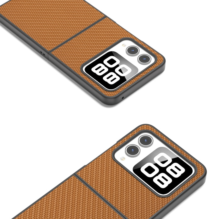 For Huawei nova Flip Black Frame Carbon Fiber Texture PU Phone Case