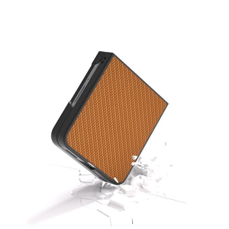 For Huawei nova Flip Black Frame Carbon Fiber Texture PU Phone Case