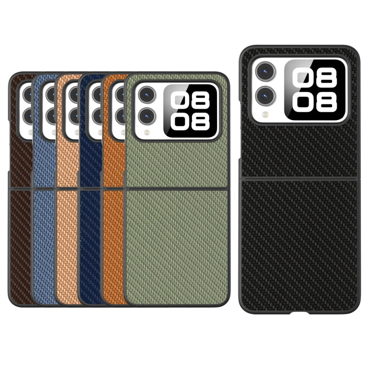 For Huawei nova Flip Black Frame Carbon Fiber Texture PU Phone Case