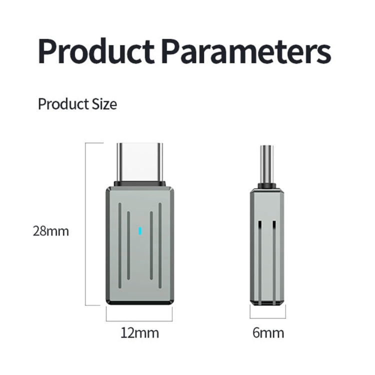 8 Pin Male to USB-C / Type-C Female Zinc Alloy PD Adapter, Support Fast Charging / Data Transmission - Gun Metal