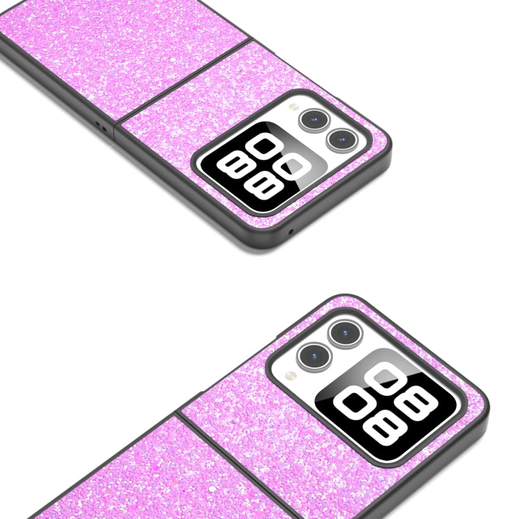 For Huawei nova Flip Black Frame Colorful Glitter Phone Case