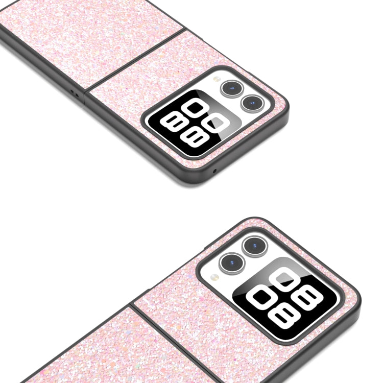For Huawei nova Flip Black Frame Colorful Glitter Phone Case