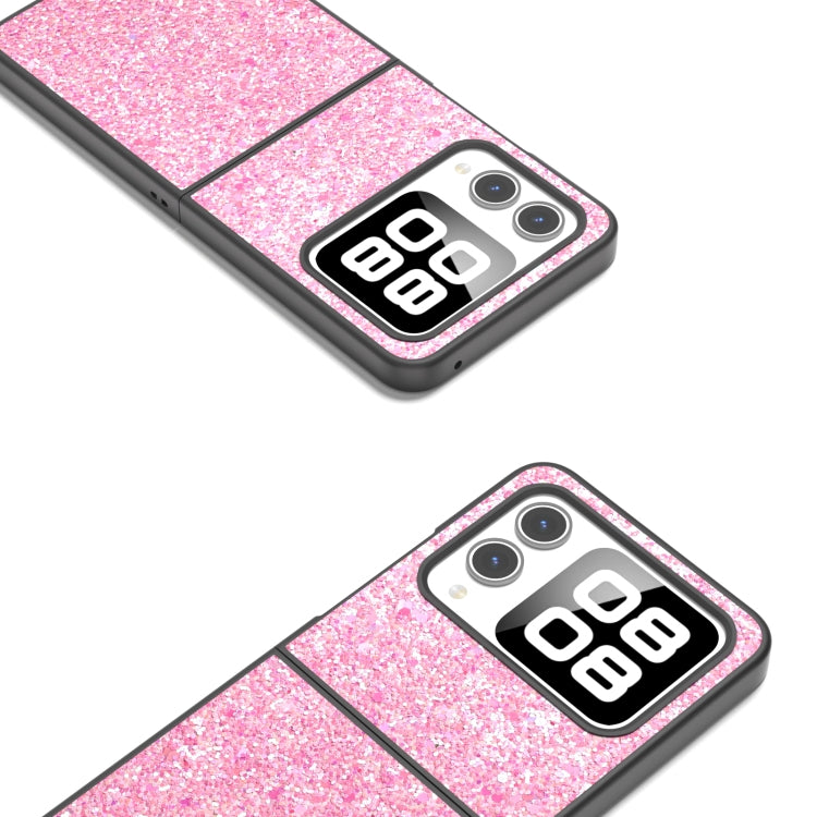 For Huawei nova Flip Black Frame Colorful Glitter Phone Case