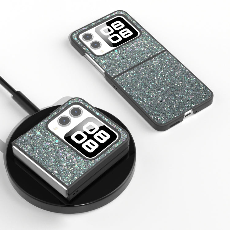 For Huawei nova Flip Black Frame Colorful Glitter Phone Case