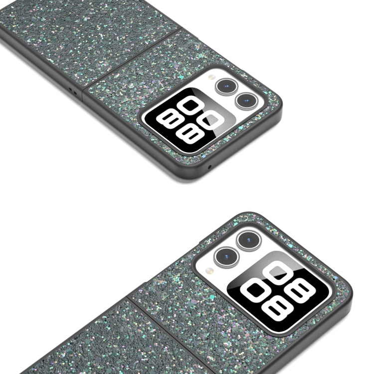 For Huawei nova Flip Black Frame Colorful Glitter Phone Case