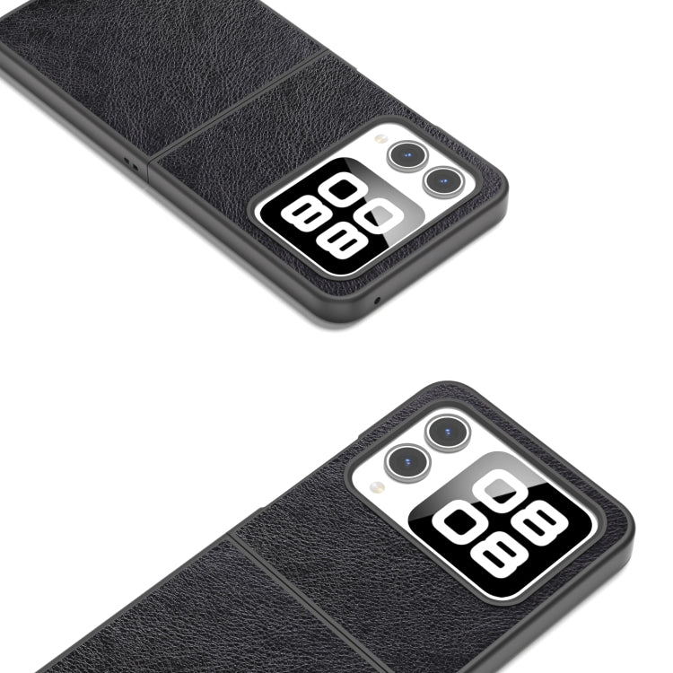 For Huawei nova Flip Dual Color Lichi Texture PU Phone Case