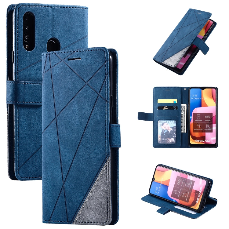 For Samsung Galaxy A20s Skin Feel Splicing Horizontal Flip Leather Case with Holder & Card Slots & Wallet & Photo Frame