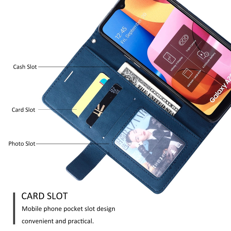 For Samsung Galaxy A20s Skin Feel Splicing Horizontal Flip Leather Case with Holder & Card Slots & Wallet & Photo Frame