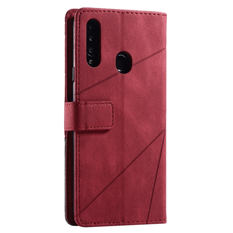 For Samsung Galaxy A20s Skin Feel Splicing Horizontal Flip Leather Case with Holder & Card Slots & Wallet & Photo Frame