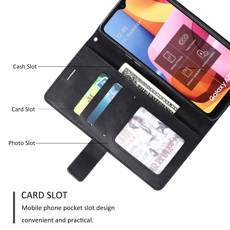 For Samsung Galaxy A20s Skin Feel Splicing Horizontal Flip Leather Case with Holder & Card Slots & Wallet & Photo Frame