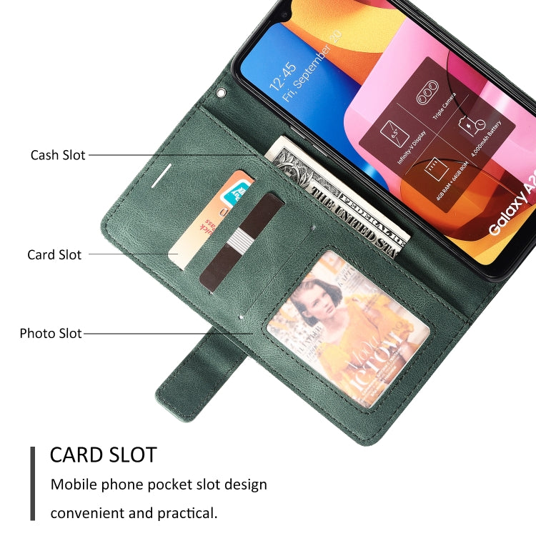 For Samsung Galaxy A20s Skin Feel Splicing Horizontal Flip Leather Case with Holder & Card Slots & Wallet & Photo Frame