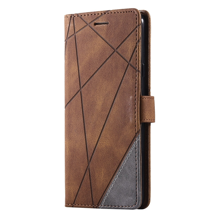For Samsung Galaxy A20s Skin Feel Splicing Horizontal Flip Leather Case with Holder & Card Slots & Wallet & Photo Frame