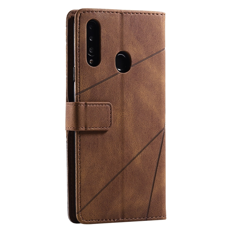 For Samsung Galaxy A20s Skin Feel Splicing Horizontal Flip Leather Case with Holder & Card Slots & Wallet & Photo Frame
