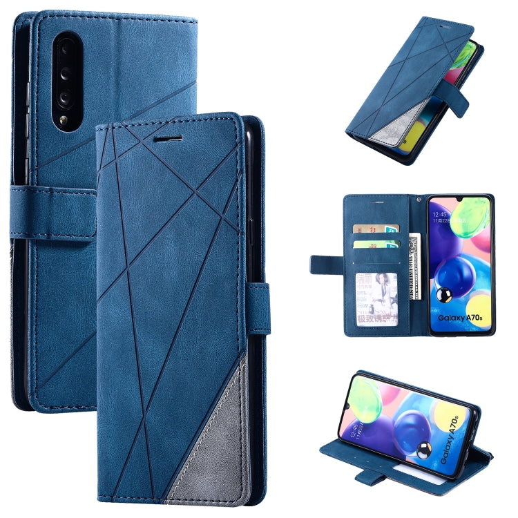 For Samsung Galaxy A70s Skin Feel Splicing Horizontal Flip Leather Case with Holder & Card Slots & Wallet & Photo Frame