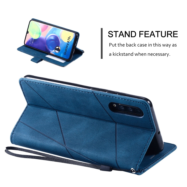 For Samsung Galaxy A70s Skin Feel Splicing Horizontal Flip Leather Case with Holder & Card Slots & Wallet & Photo Frame