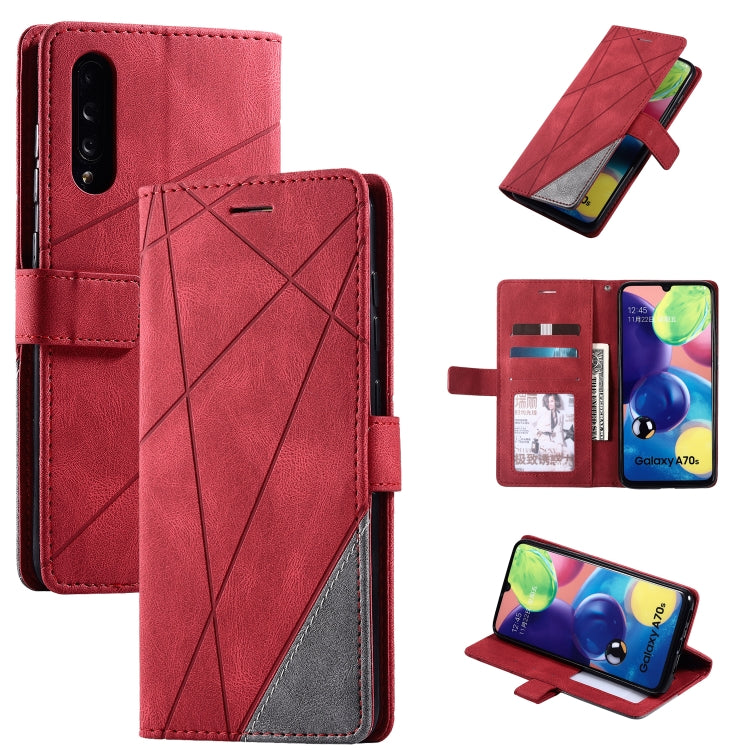 For Samsung Galaxy A70s Skin Feel Splicing Horizontal Flip Leather Case with Holder & Card Slots & Wallet & Photo Frame