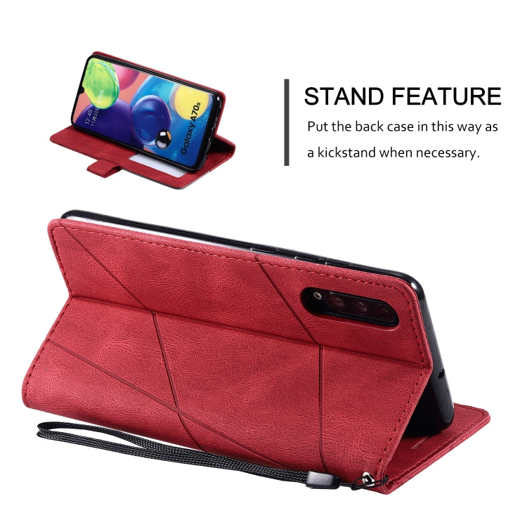 For Samsung Galaxy A70s Skin Feel Splicing Horizontal Flip Leather Case with Holder & Card Slots & Wallet & Photo Frame