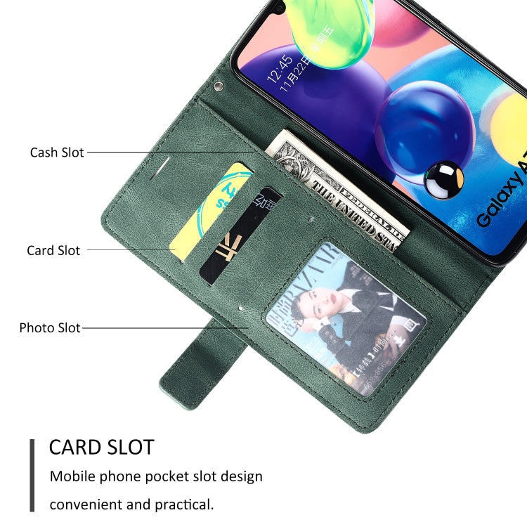For Samsung Galaxy A70s Skin Feel Splicing Horizontal Flip Leather Case with Holder & Card Slots & Wallet & Photo Frame