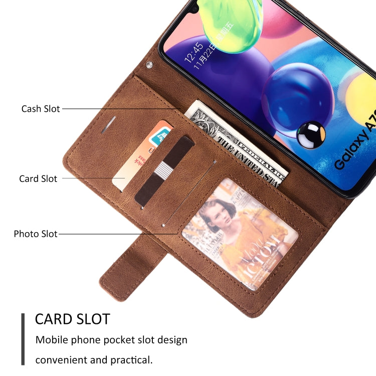 For Samsung Galaxy A70s Skin Feel Splicing Horizontal Flip Leather Case with Holder & Card Slots & Wallet & Photo Frame