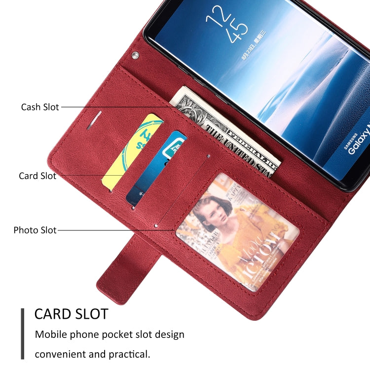 For Samsung Galaxy Note 8 Skin Feel Splicing Horizontal Flip Leather Case with Holder & Card Slots & Wallet & Photo Frame